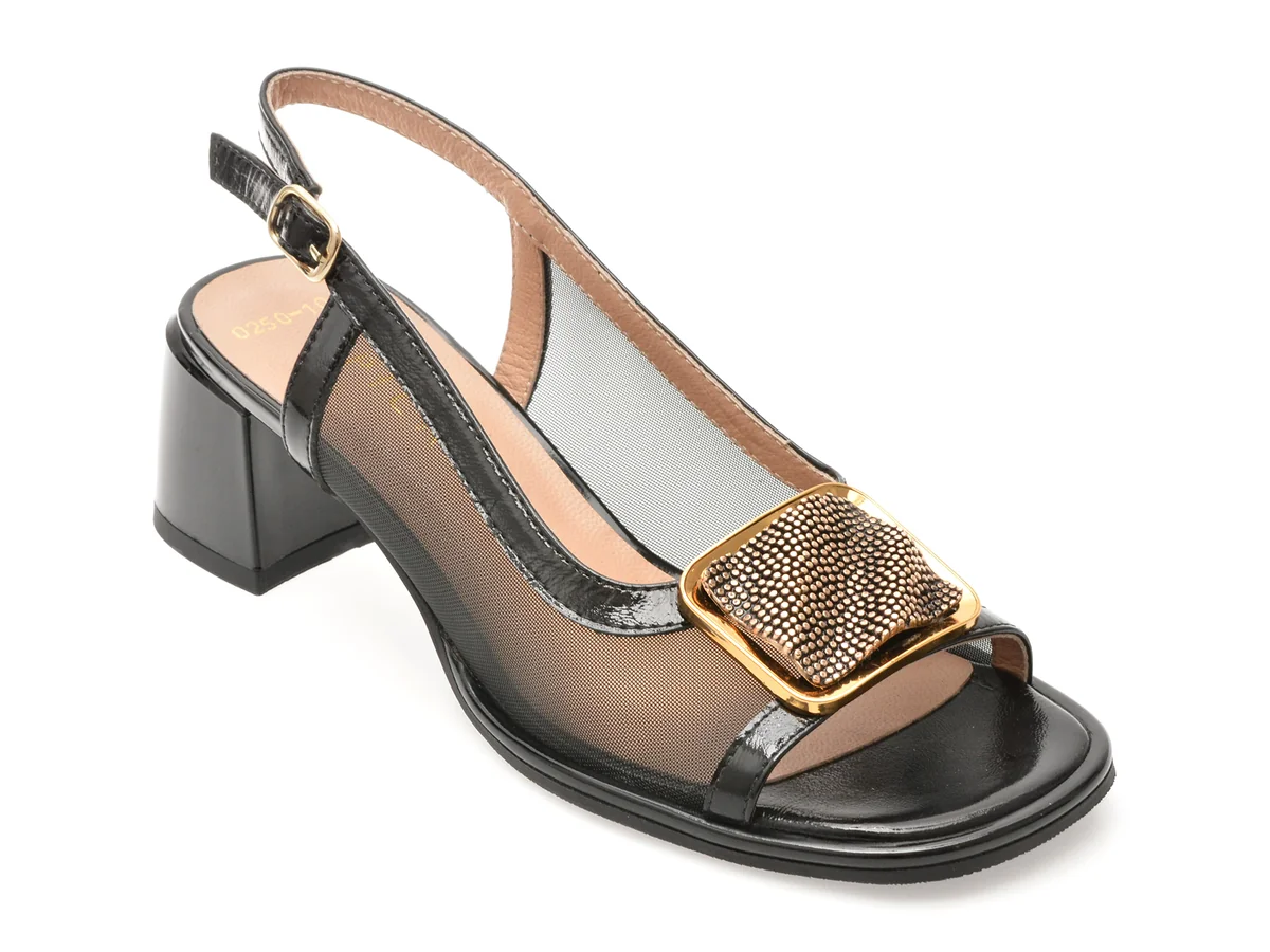 Sandale Epica Negre, 6020250, Din Material Textil