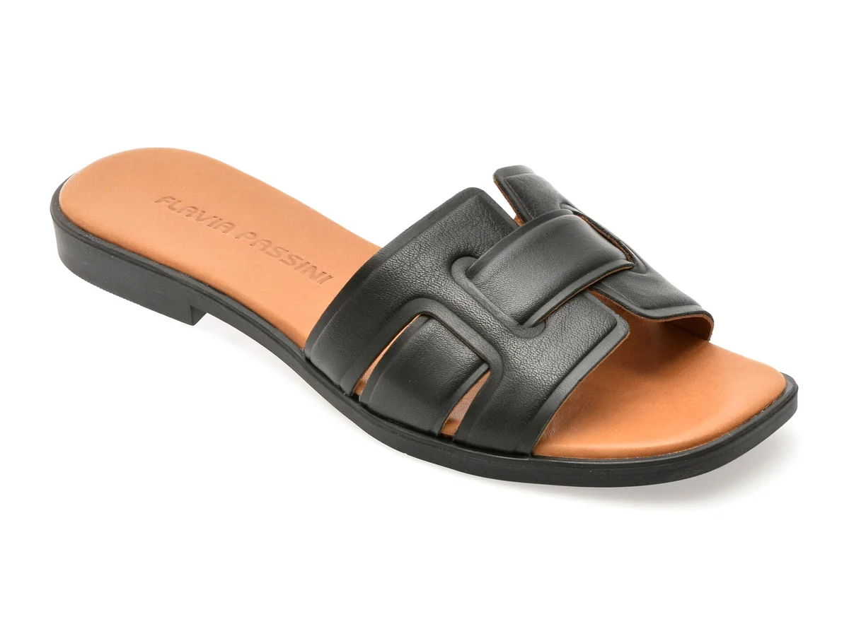 Papuci Flavia Passini Negri, 13176, Din Piele Naturală