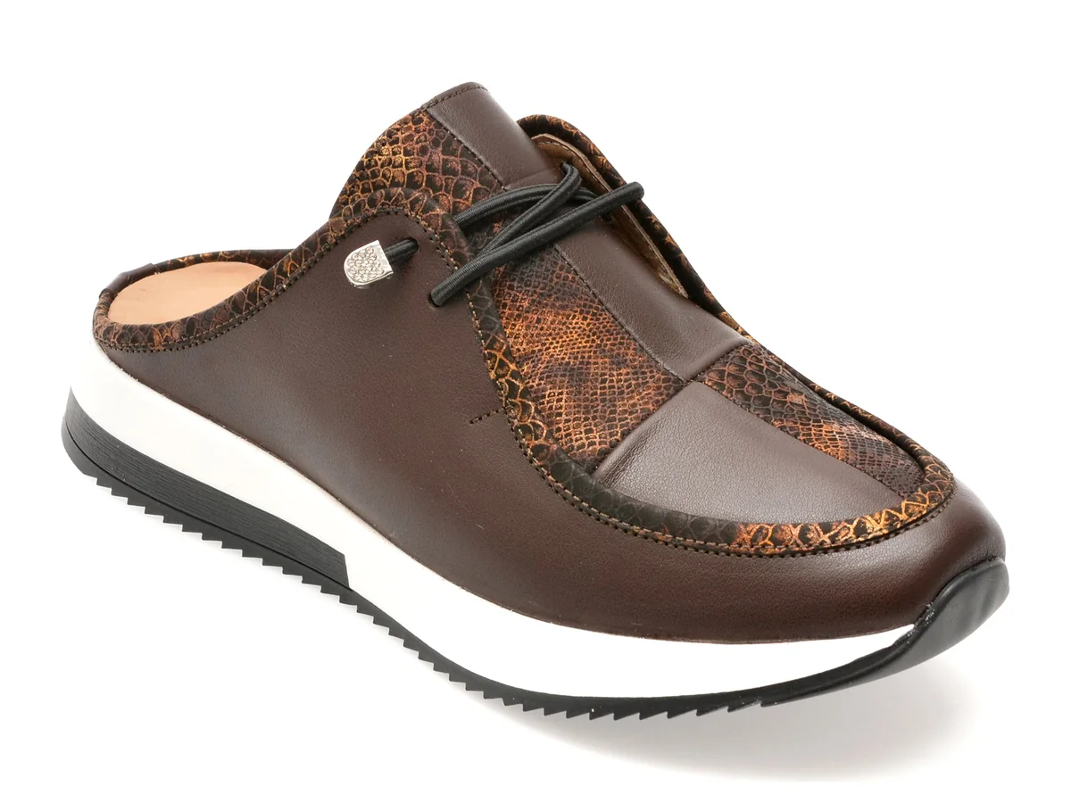 Papuci Epica Negri, 241Y100, Din Piele Naturală