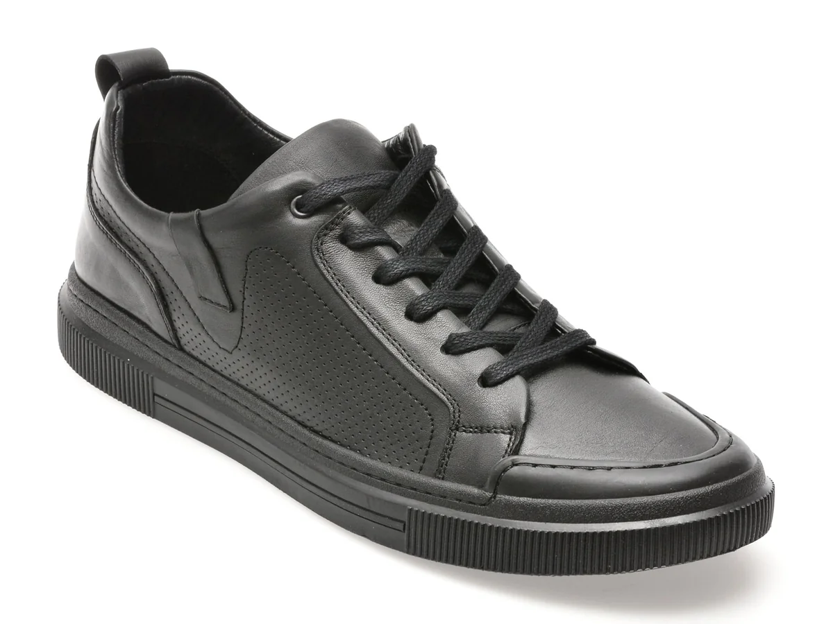 Pantofi Sport Bite The Bullet Negri, HS496, Din Piele Naturala