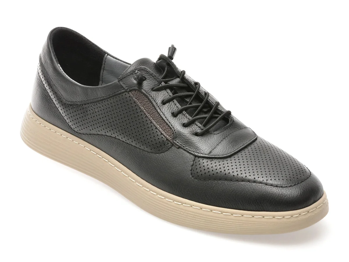 Pantofi Sport Bite The Bullet Negri, OY2080, Din Piele Naturala