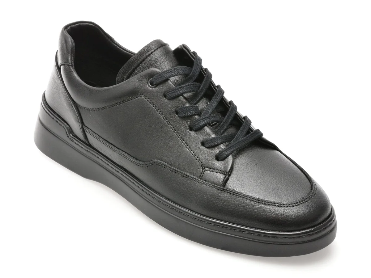 Pantofi Sport Bite The Bullet Negri, HS091, Din Piele Naturală