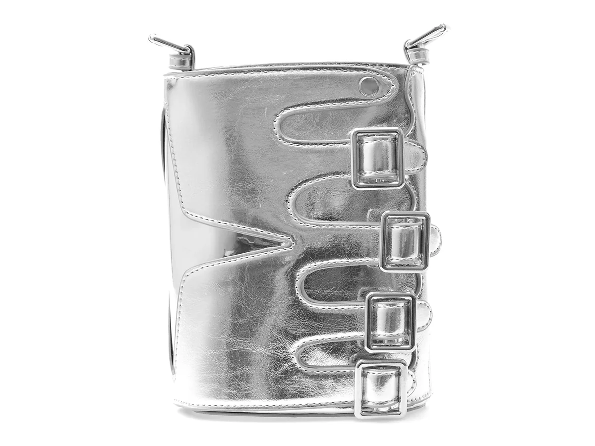 Geanta Gryxx Argintie, BG003, Din Piele Ecologica