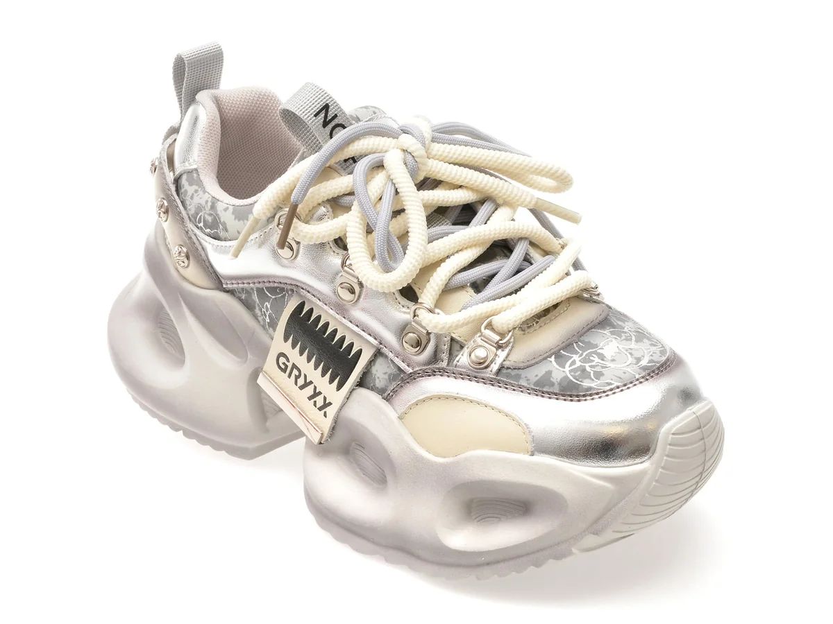 Pantofi Sport Gryxx Argintii, 30391, Din Piele Naturala