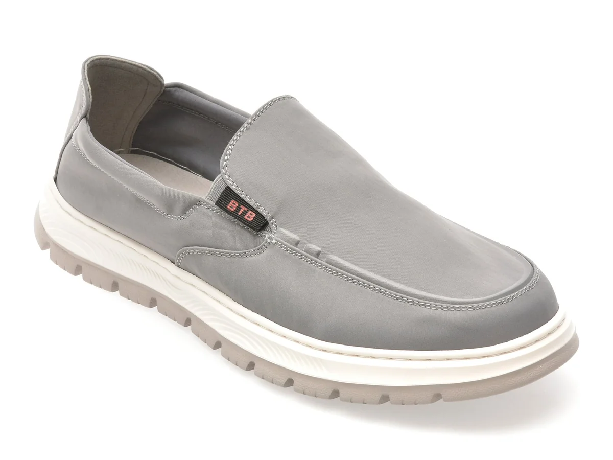 Mocasini Bite The Bullet Gri, HLM003, Din Material Textil