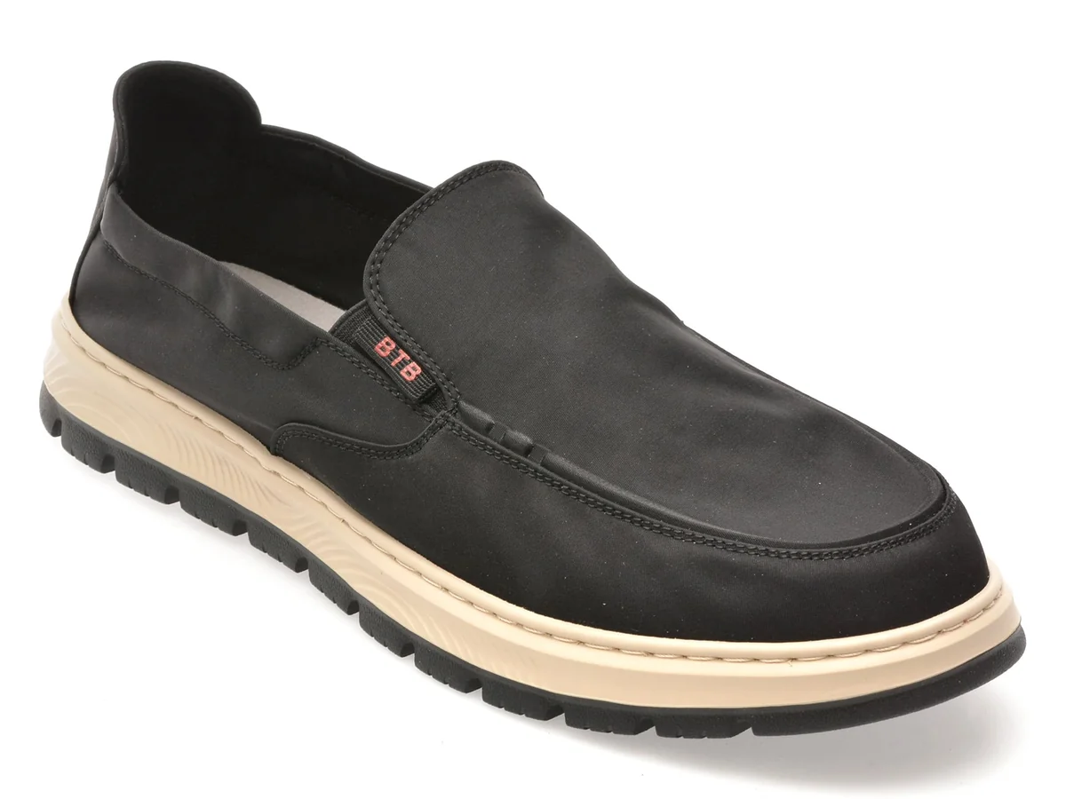Mocasini Bite The Bullet Negri, HLM003, Din Material Textil