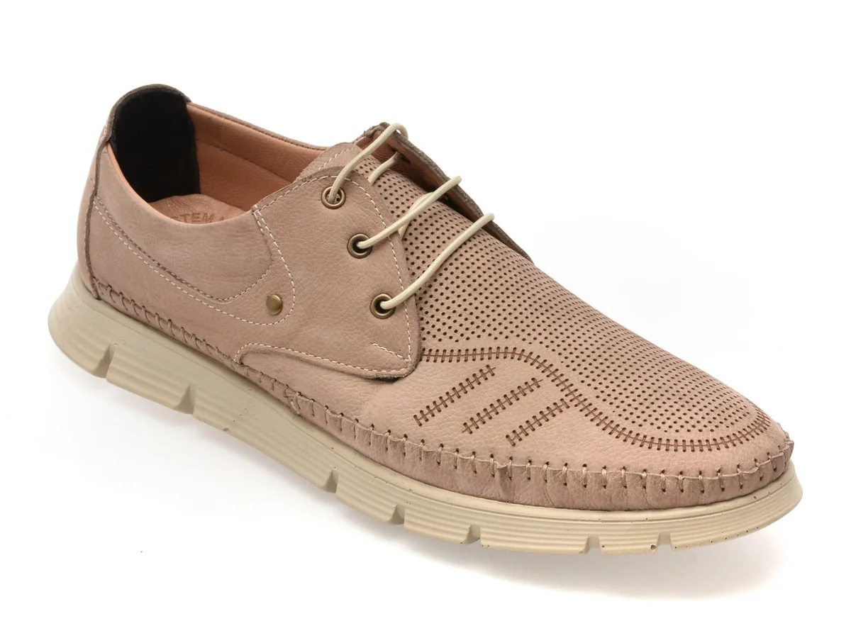 Pantofi Bite The Bullet Gri, OY2090, Din Nabuc