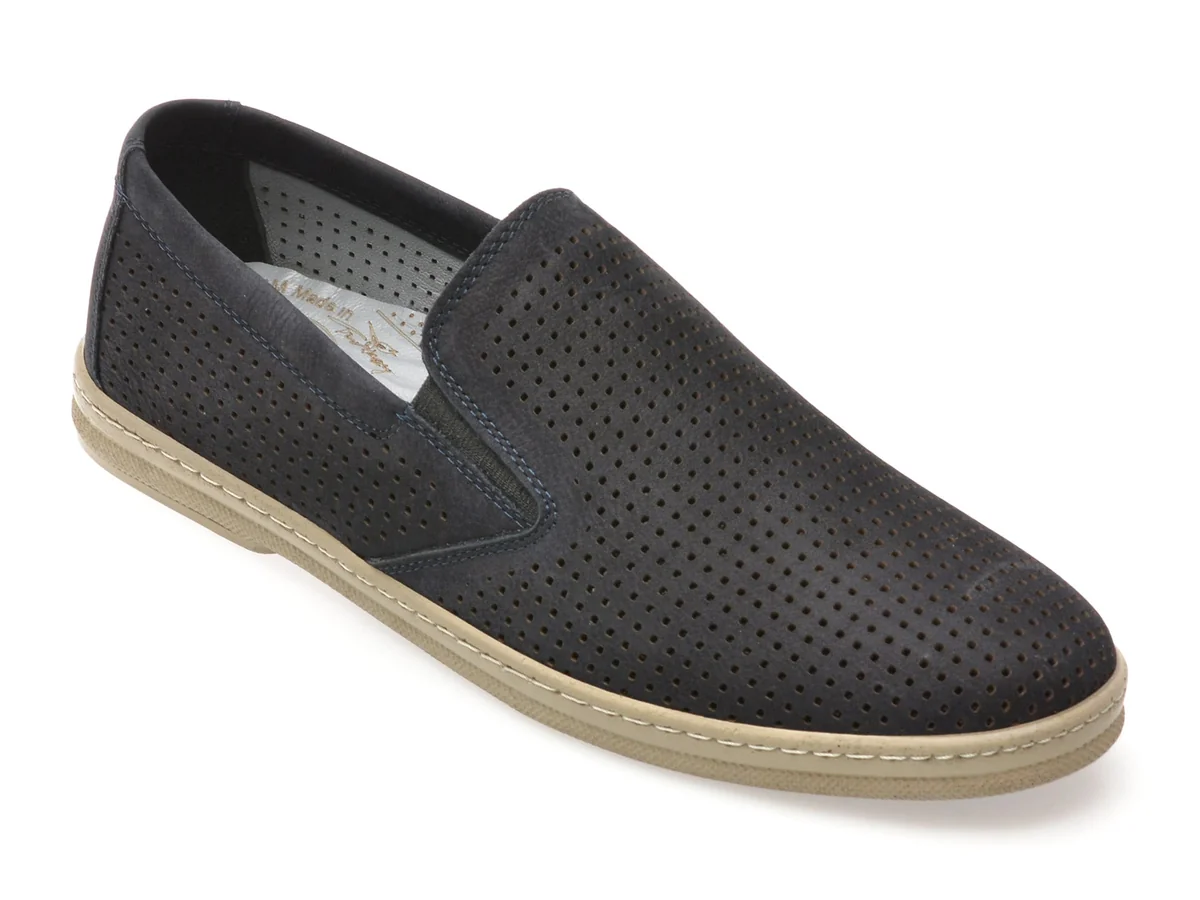 Pantofi Bite The Bullet Bleumarin, OY403, Din Nabuc