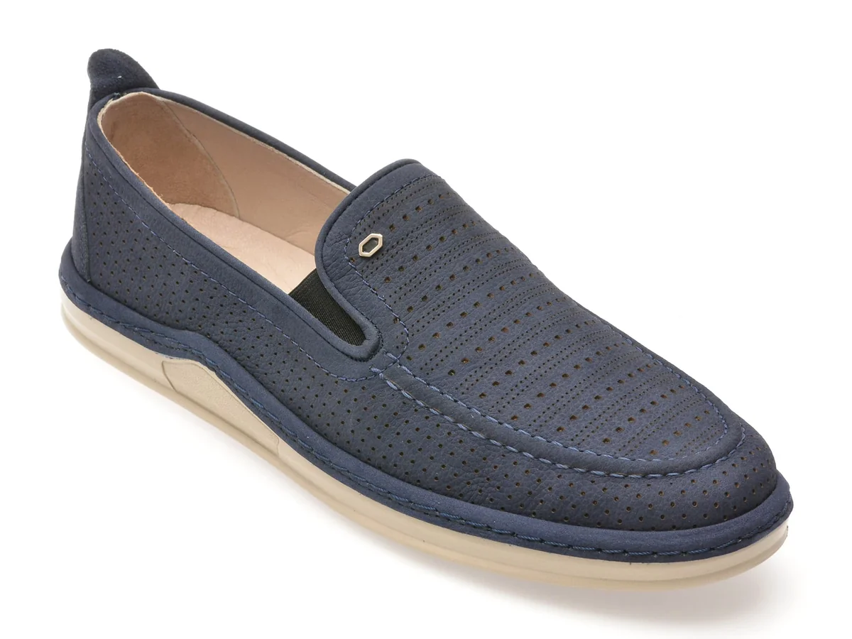 Mocasini Bite The Bullet, Bleumarin, NR203J, Din Nabuc