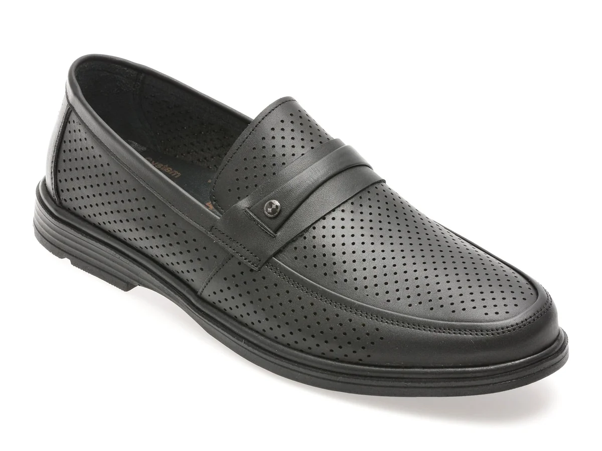 Mocasini Bite The Bullet Negri, SH8503, Din Piele Naturala