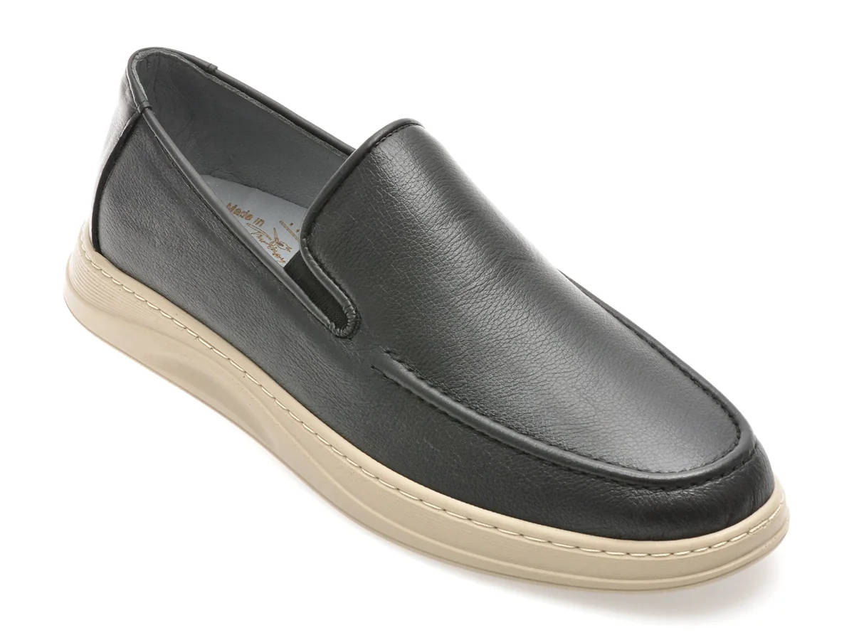 Mocasini Bite The Bullet Negri, OY970, Din Piele Naturala