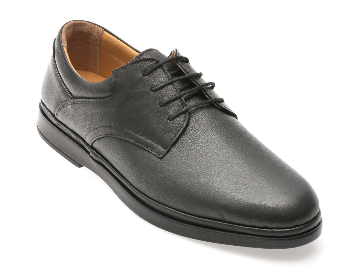 Pantofi Eleganti Bite The Bullet Negri, SH303, Din Piele Naturala