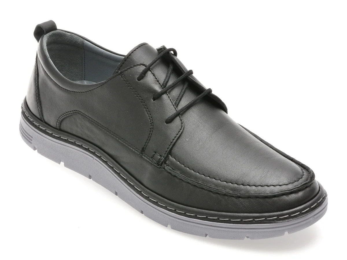 Pantofi Bite The Bullet Negri, NR228E, Din Piele Naturala