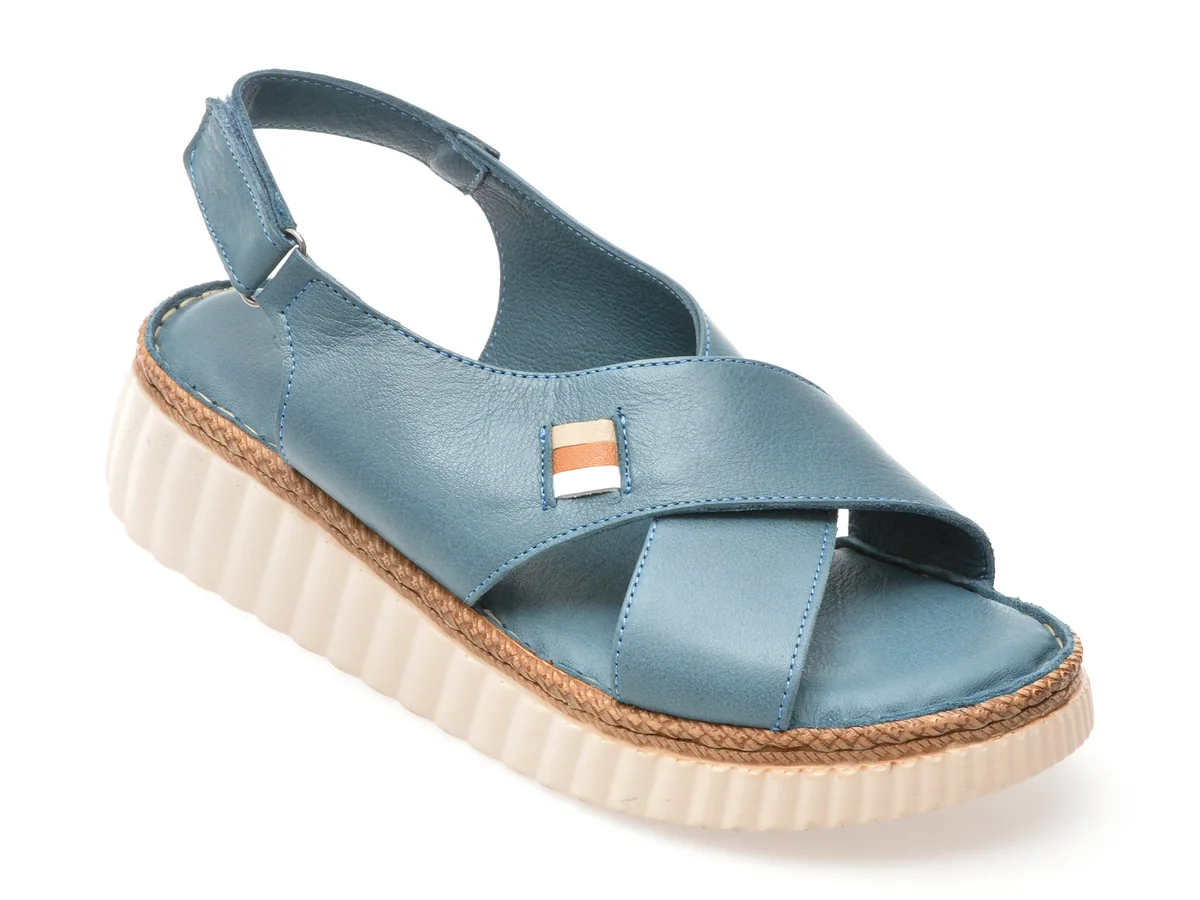 Sandale GRYXX Albastre, 408, Din Piele Naturală