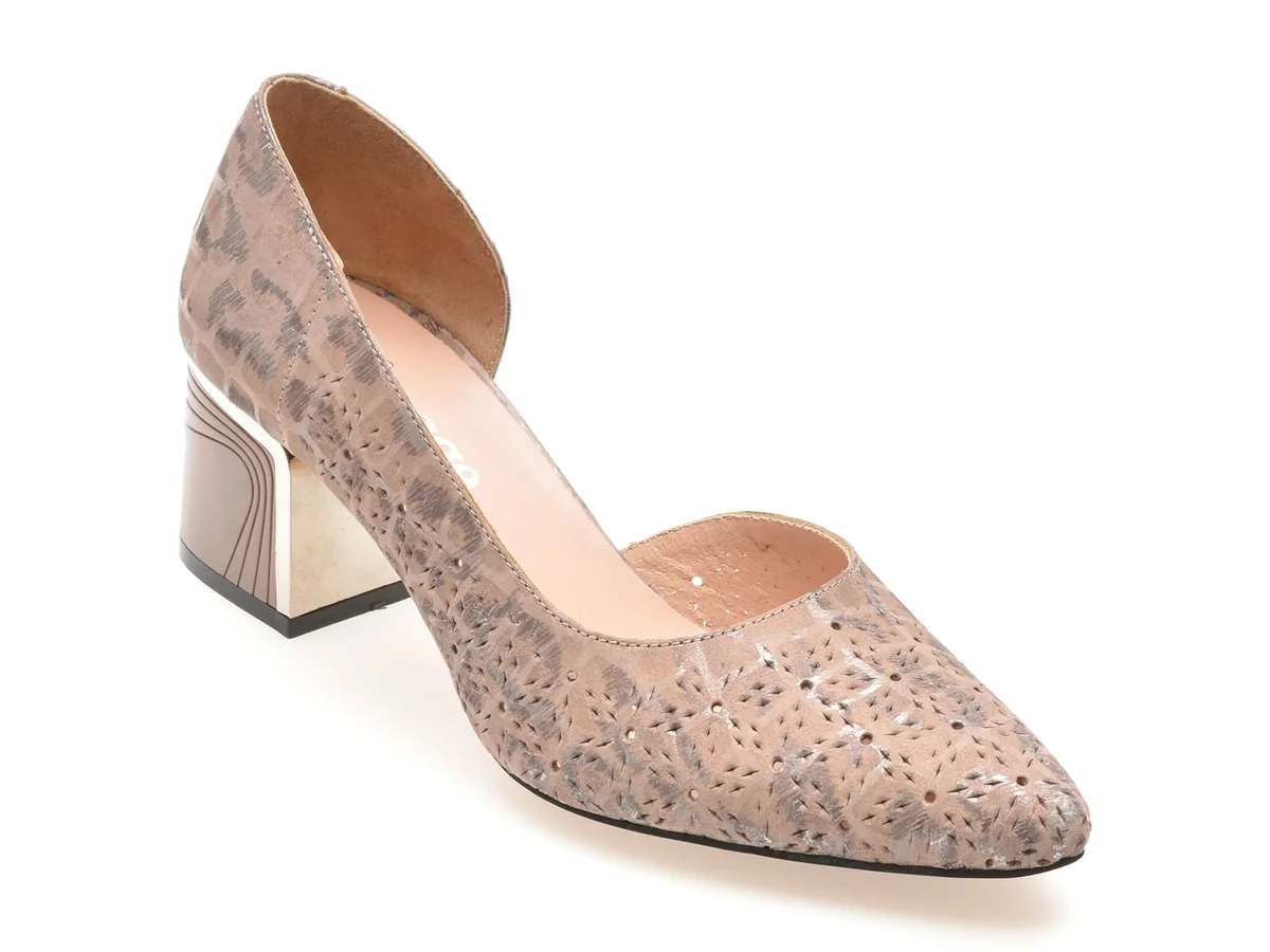 Pantofi Image Gri, 3671622, Din Piele Naturala