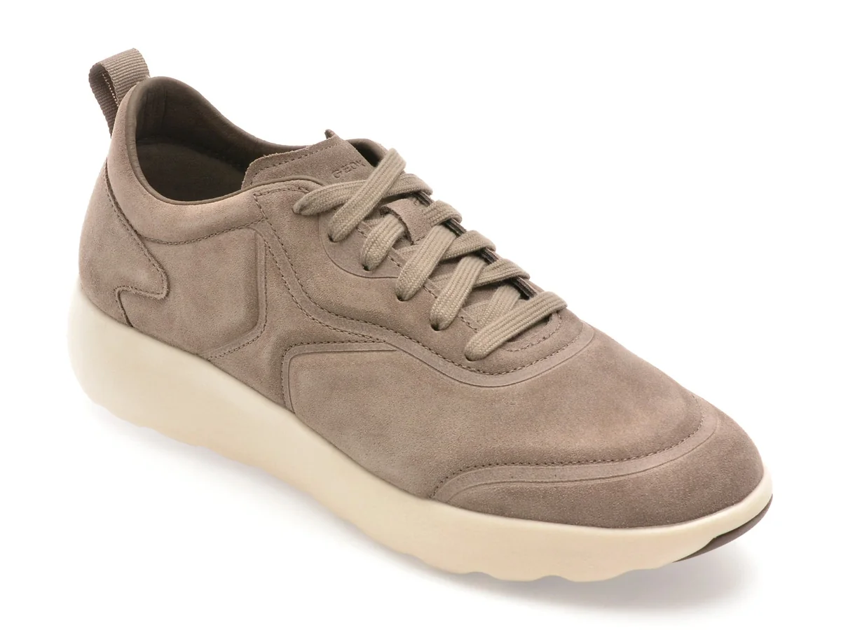 Pantofi Sport Geox Gri, U46LFA, Din Piele Intoarsa