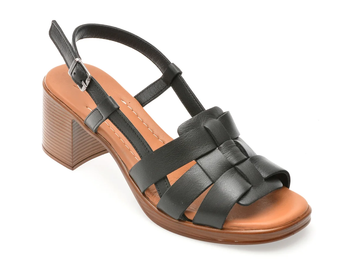 Sandale Image Negre, 13117, Din Piele Naturala