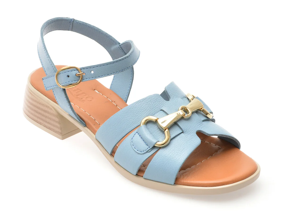 Sandale Image Albastre, 10205, Din Piele Naturală