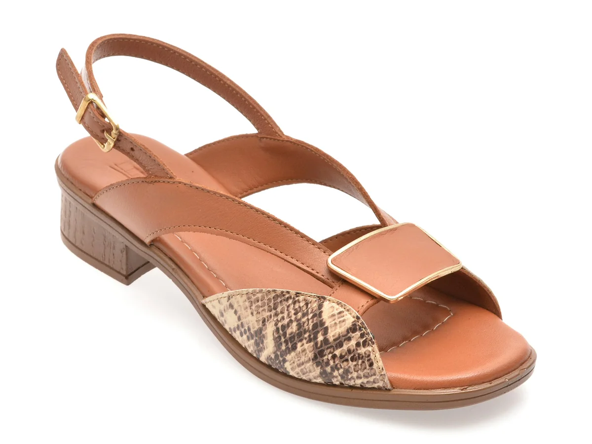 Sandale Image Maro, 6020, Din Piele Naturala