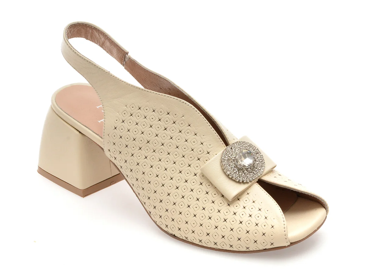 Sandale Flavia Passini Bej, 4411634, Din Piele Naturală