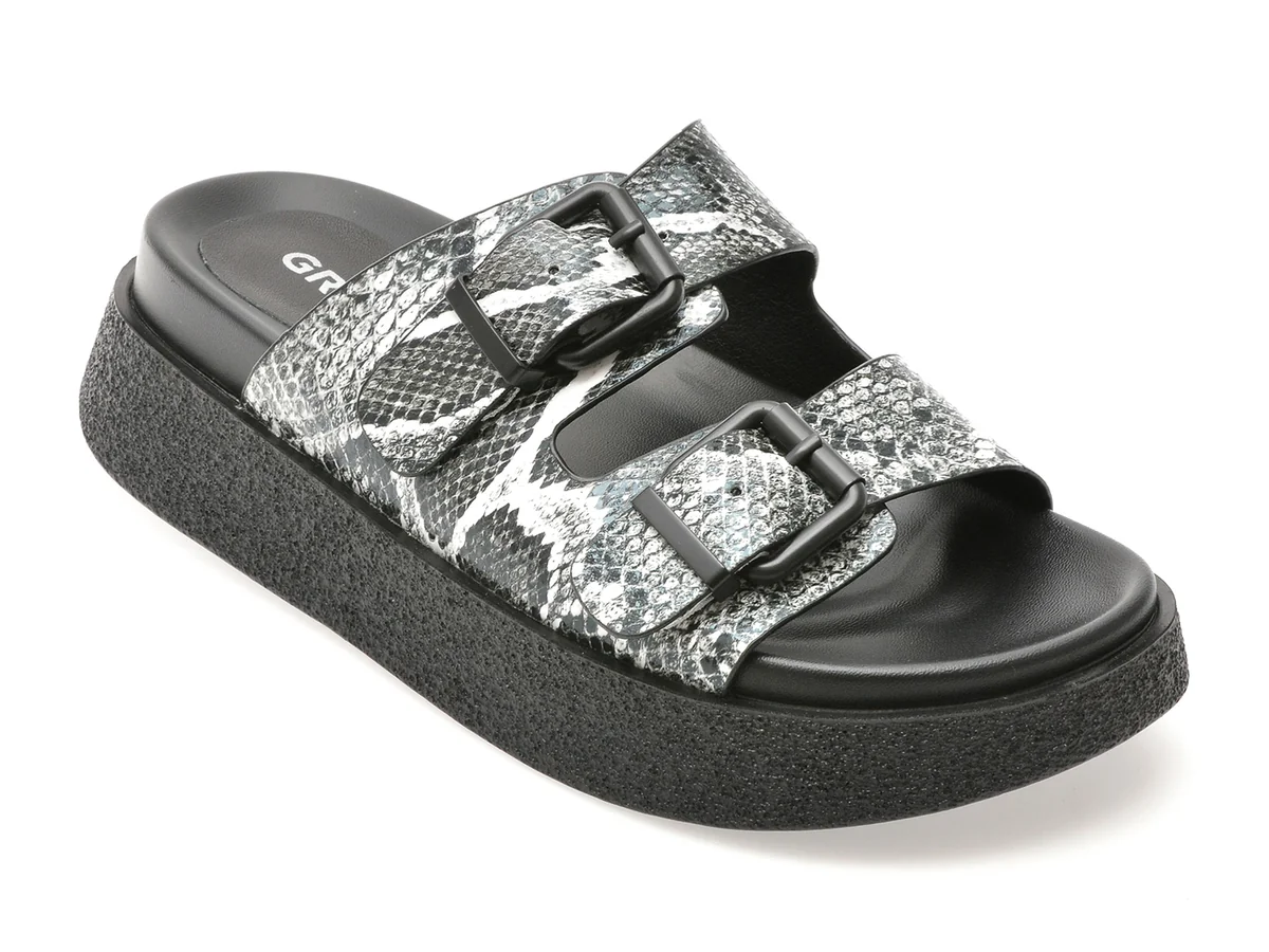 Papuci Gryxx Negri, 1350D25, Din Piele Naturala