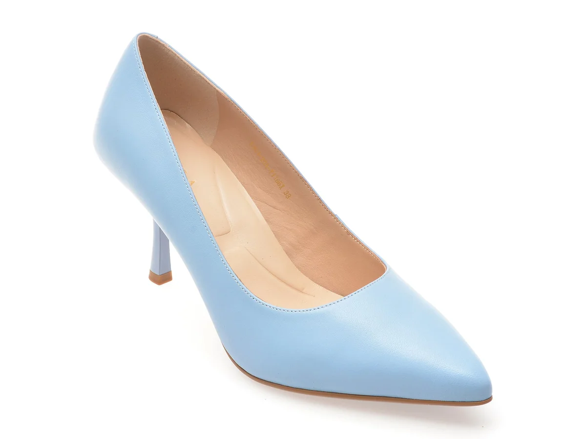 Pantofi Eleganti Epica Albastri, E301, Din Piele Naturala