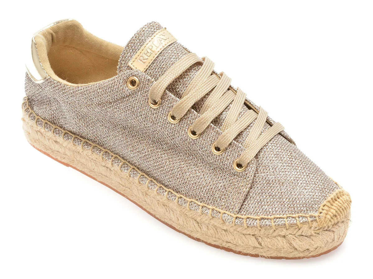 Pantofi Replay Aurii, WF2224S, Din Material Textil