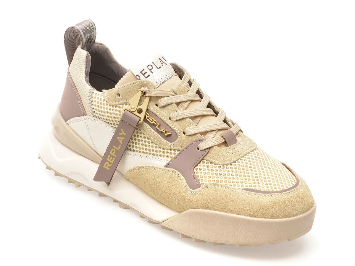 Pantofi Sport Replay Bej, WS9H09L, Din Material Textil