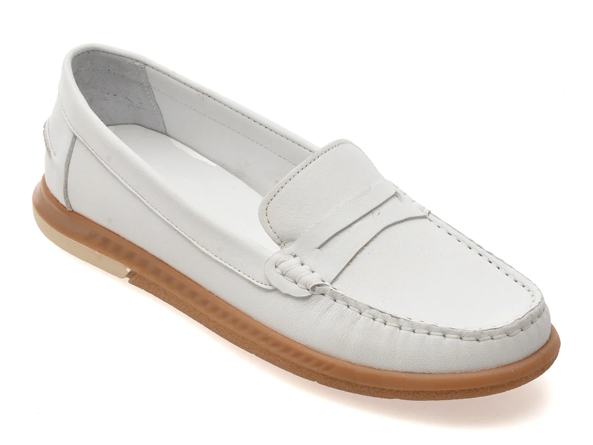 Mocasini Flavia Passini Albi, 24101, Din Piele Naturala