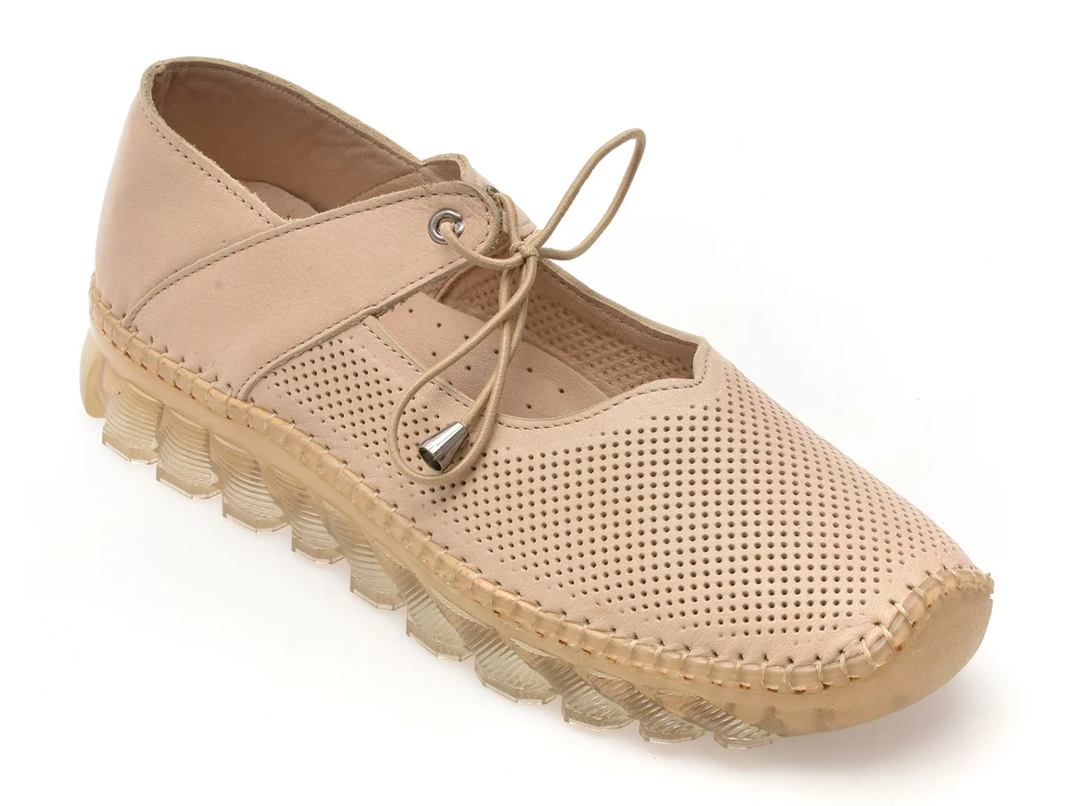 Pantofi Flavia Passini Bej, 15101, Din Piele Naturala