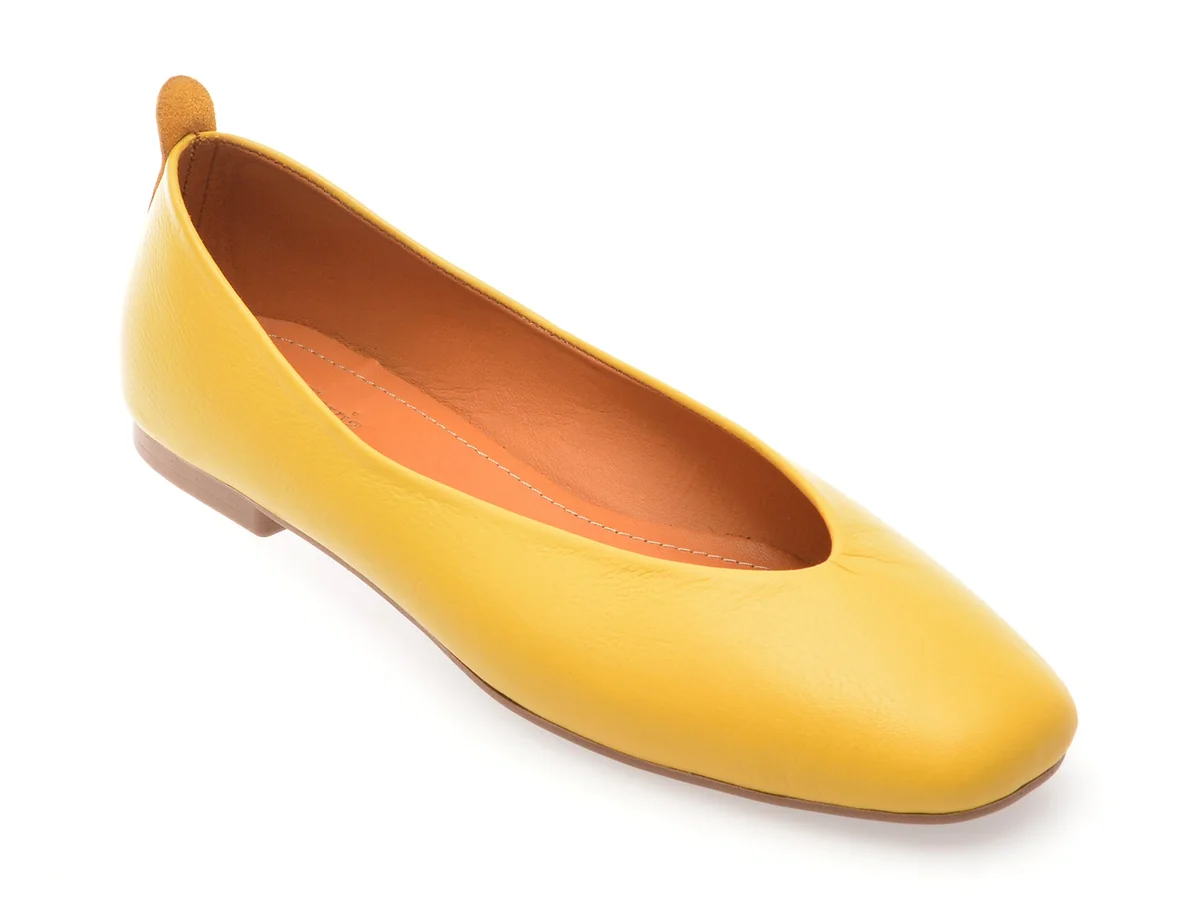 Balerini Flavia Passini Galbeni, 2480, Din Piele Naturală