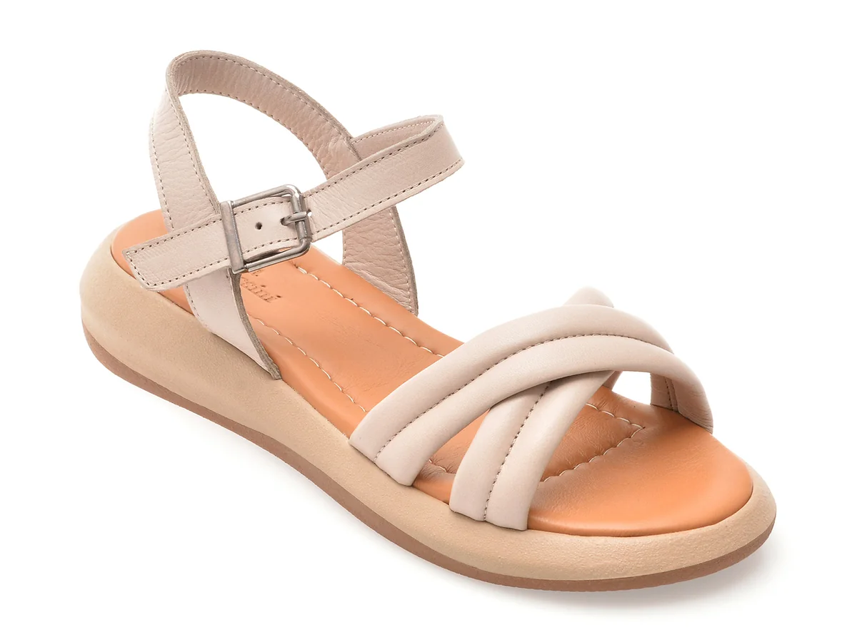 Sandale Flavia Passini Gri, 2301, Din Piele Naturala