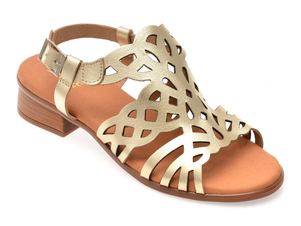 Sandale IMAGE Aurii, EVEREST, Din Piele Naturala