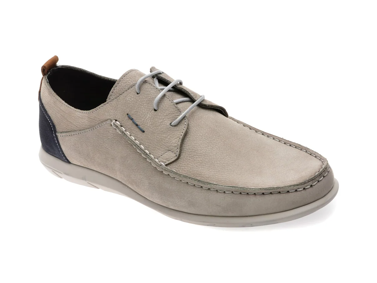 Mocasini OTTER Gri, 3552, Din Nabuc