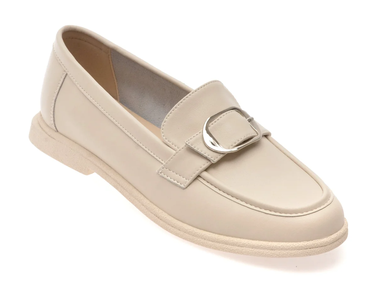 Mocasini Flavia Passini Bej, 1197G21, Din Piele Naturala