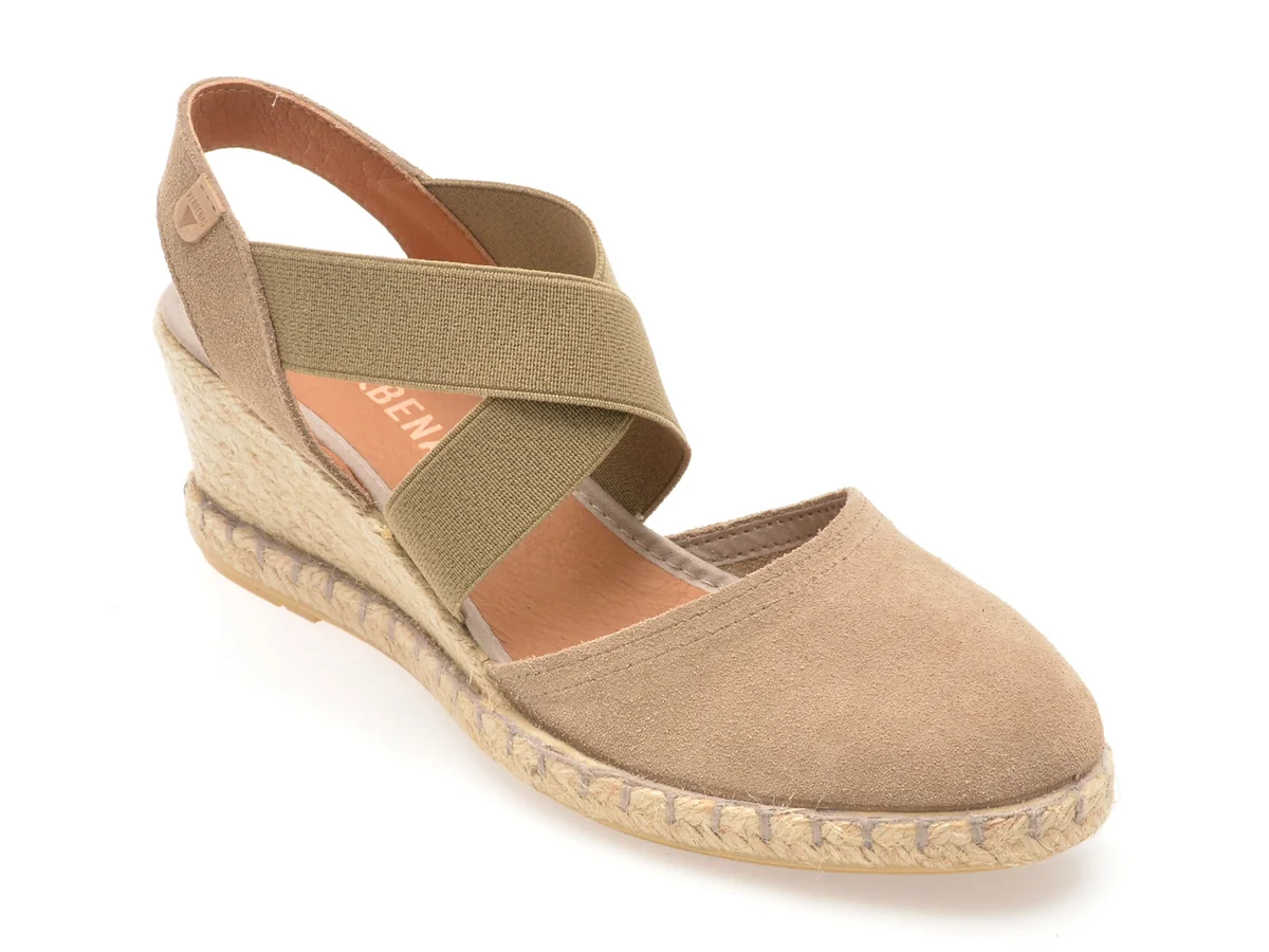 Pantofi Verbenas Bej, Mila, Din Piele Întoarsă