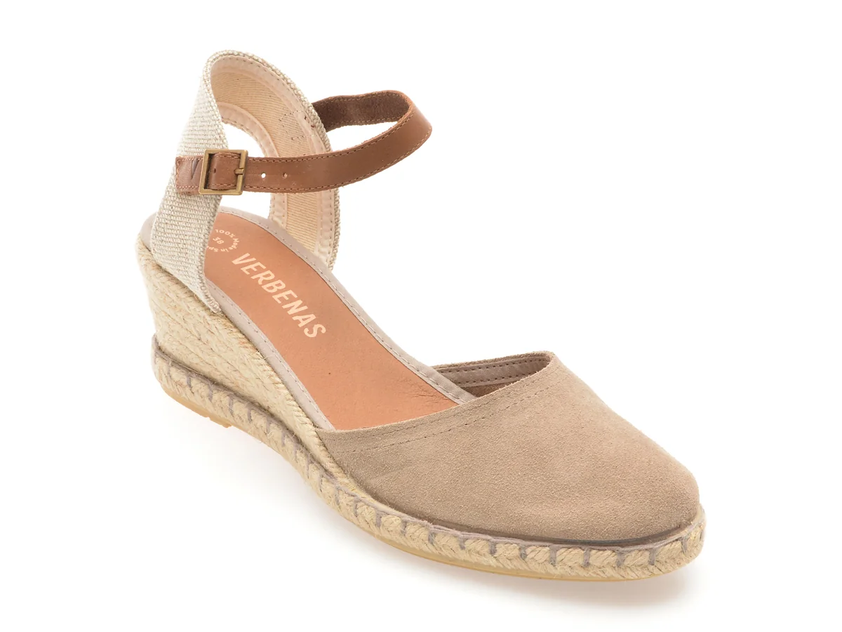 Pantofi Verbenas Bej, Malena, Din Piele Întoarsă