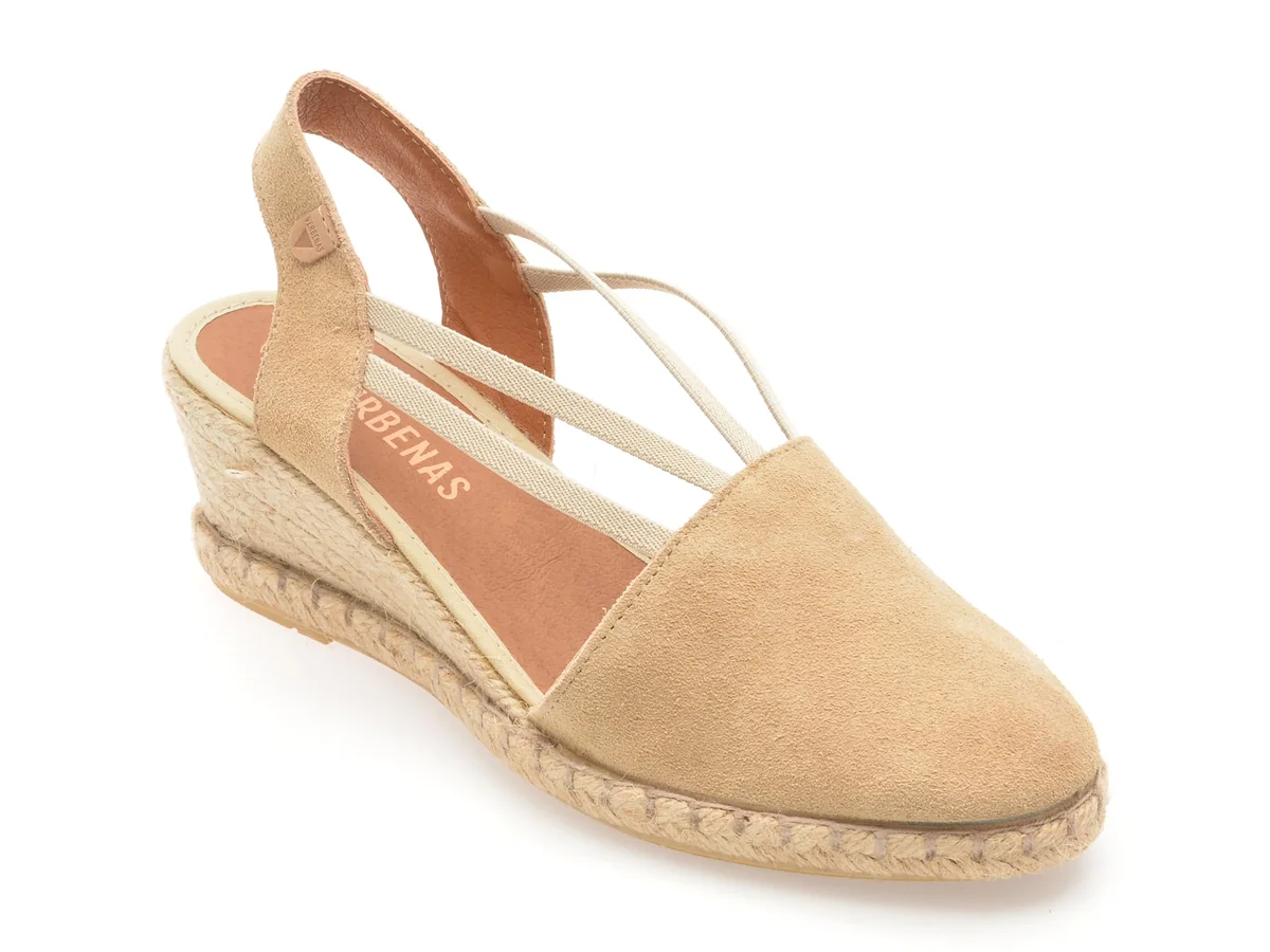 Pantofi Verbenas Bej, Maika, Din Piele Intoarsa