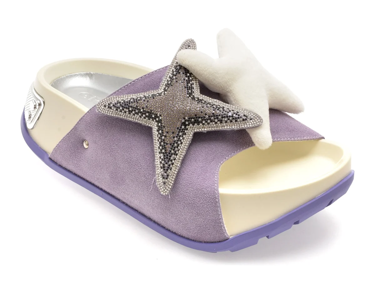 Papuci Gryxx Mov, 2727, Din Piele Întoarsă