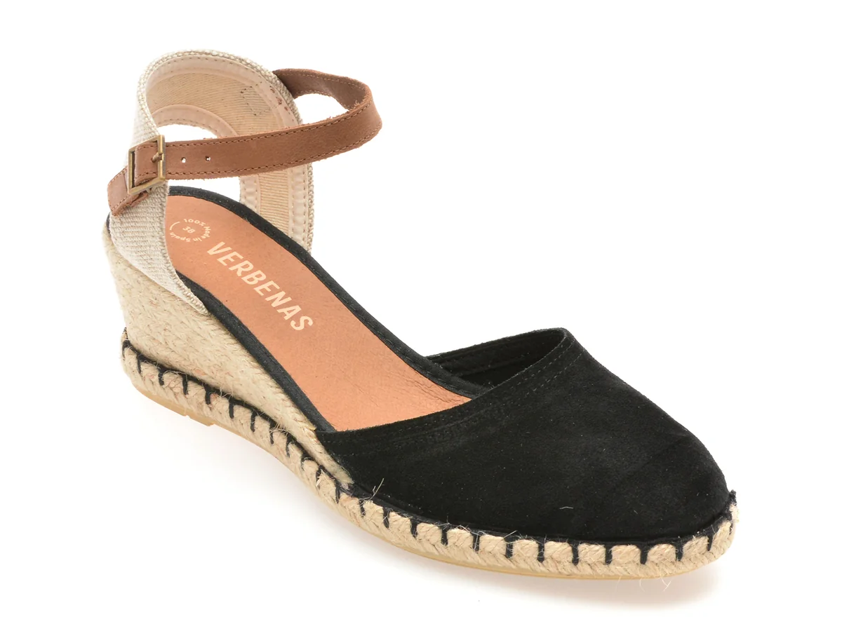 Pantofi Verbenas Negri, Malena, Din Piele Întoarsă