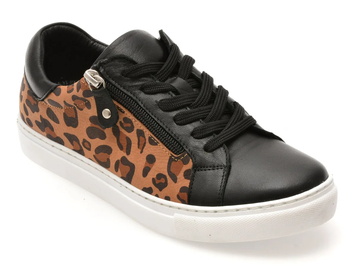 Pantofi Sport Flavia Passini Negri, 24025, Din Piele Naturală