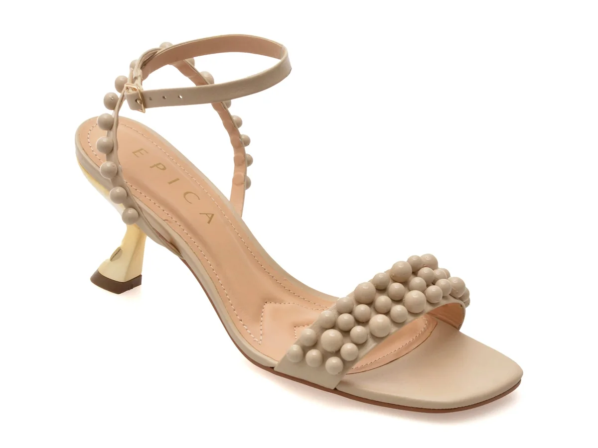 Sandale Elegante Epica Nude, 2541001, Din Piele Naturala