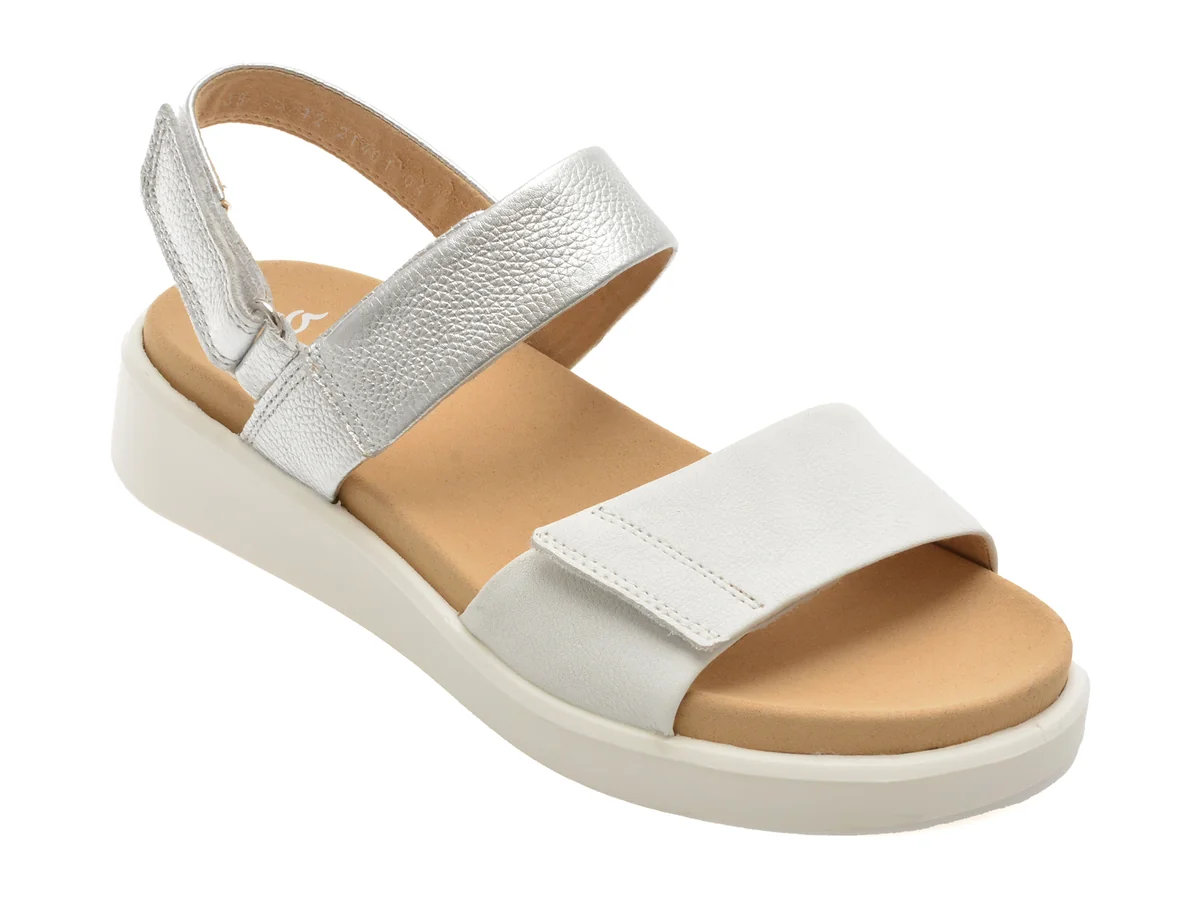 Sandale Ara Argintii, 21401, Din Piele Naturala