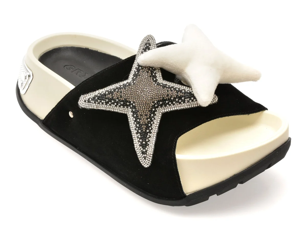 Papuci Gryxx Negri 2727 Din Piele Intoarsa