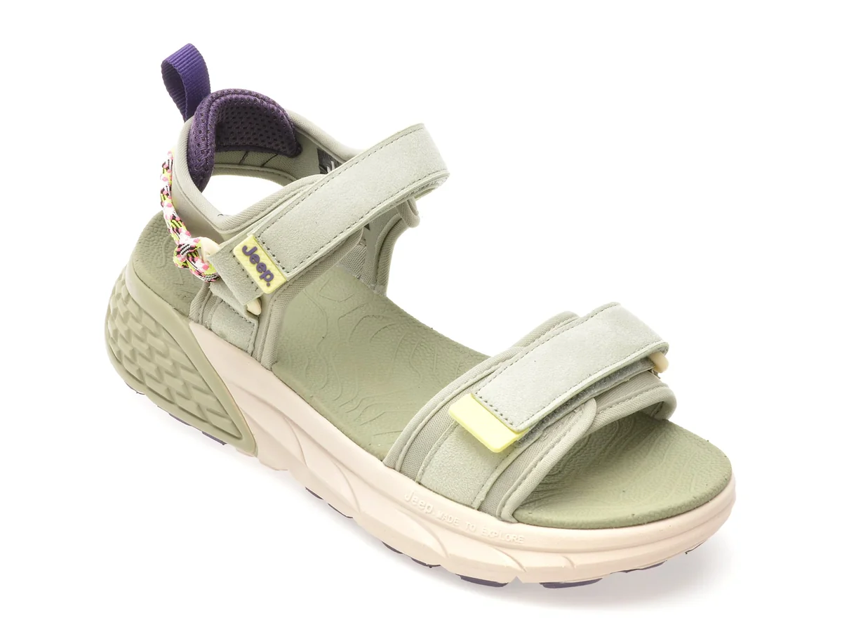 Sandale Jeep Verzi, L51580A, Din Material Textil