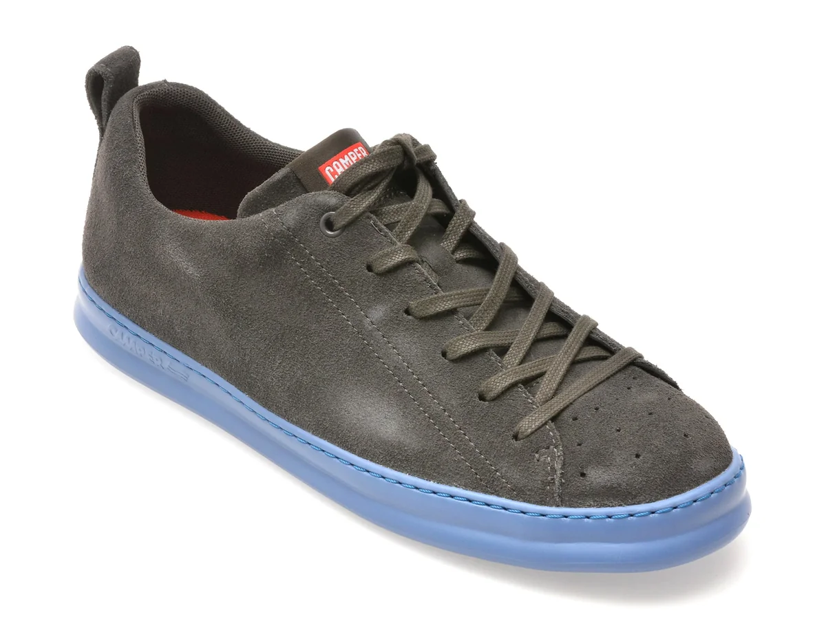Pantofi Sport Camper Gri, Runner, Din Piele Întoarsă