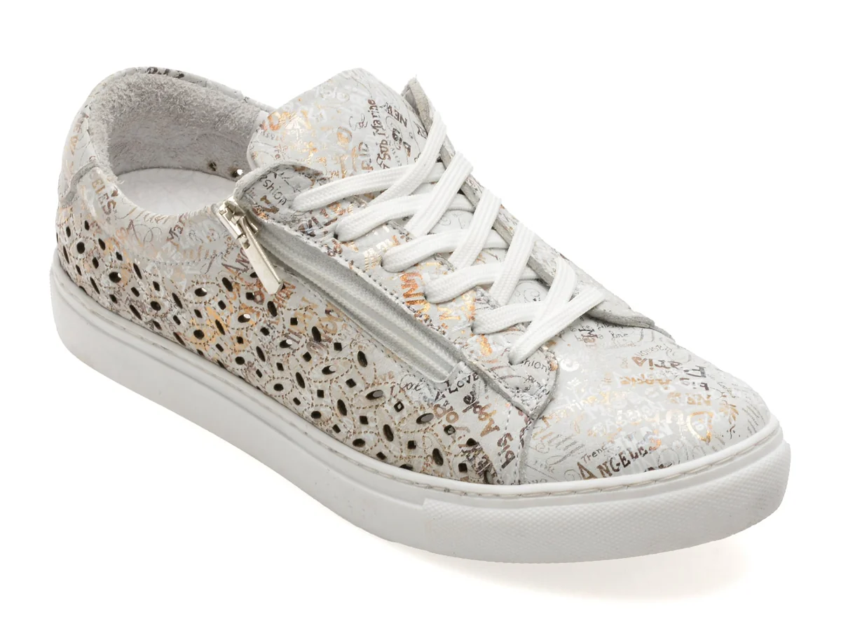Pantofi Sport Flavia Passini Argintii, 24003, Din Piele Naturala