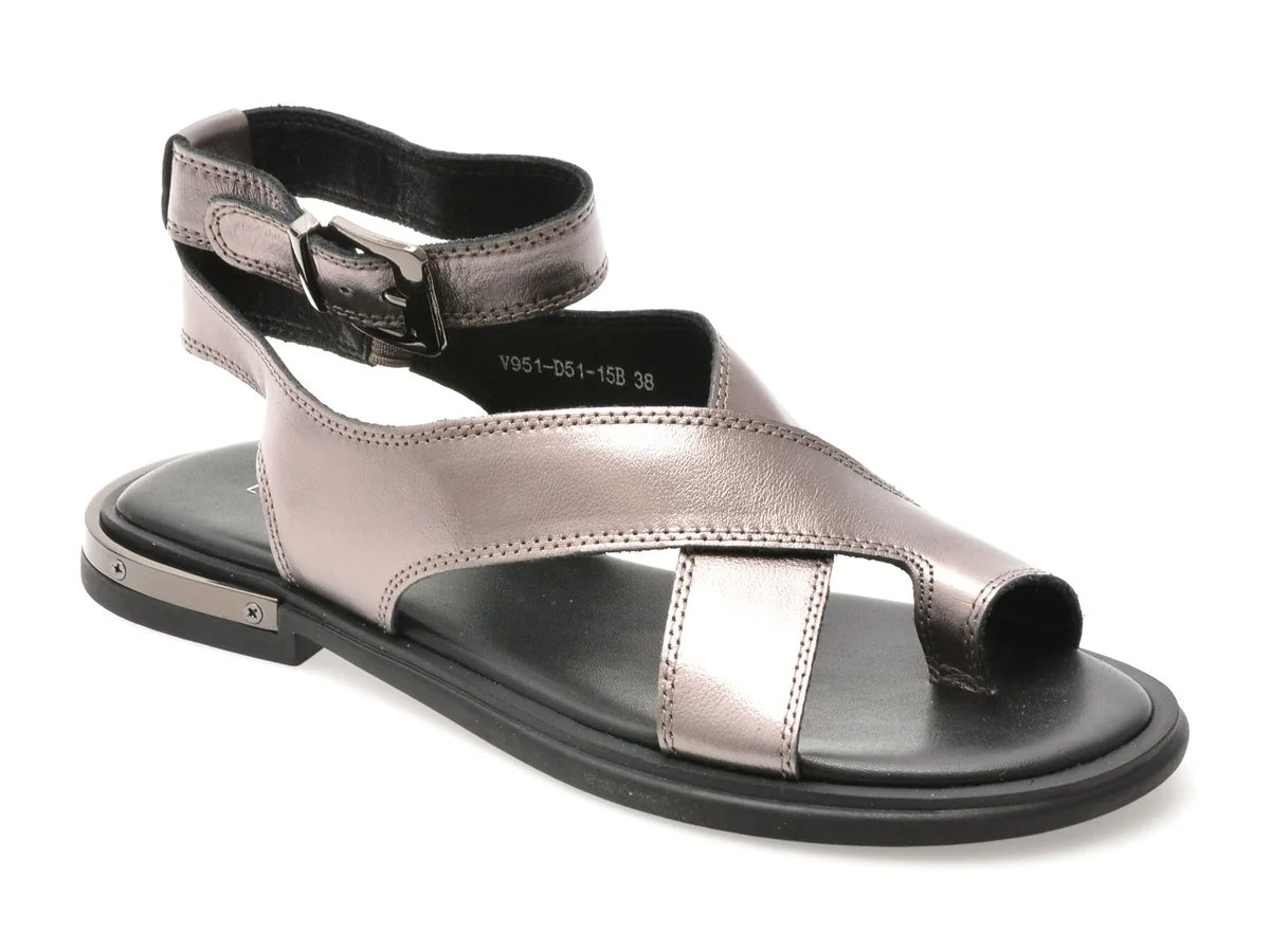 Sandale Epica Gri, V951D51, Din Piele Naturala