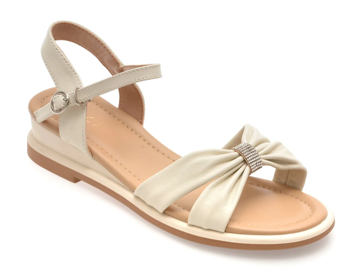 Sandale Epica Bej, 1367H11, Din Piele Naturala