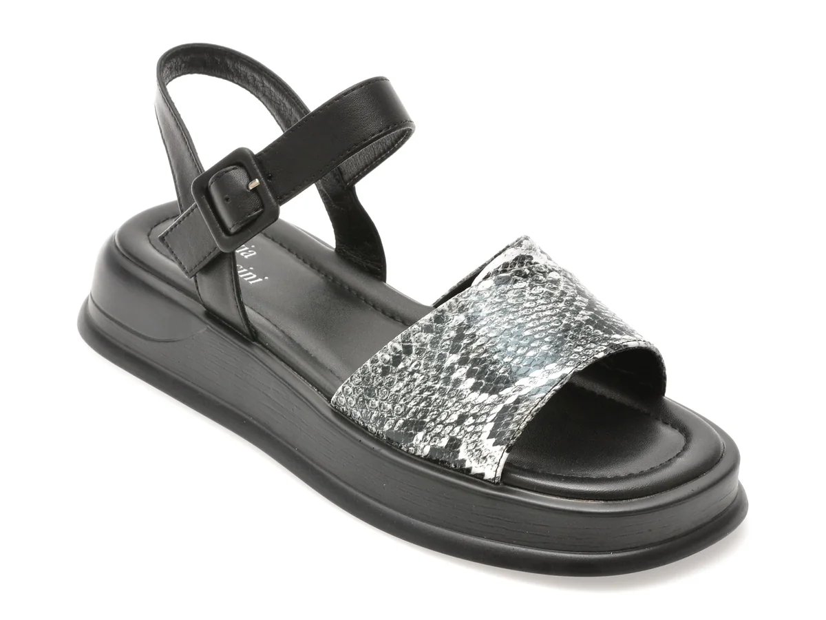 Sandale Flavia Passini Negre, 1143D26, Din Piele Naturala